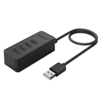 Orico USB2.0 Hub - W5P-U2-030-BK / 75/ (4 port, Bemenet: USB-A, Kimenet: 4xUSB-A, fekete)