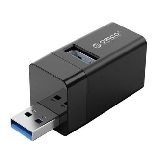 Orico USB3.0 Hub - MINI-U32-BK / 8/ (2 port, Bemenet: USB-A, Kimenet: 2xUSB-A,  fekete)