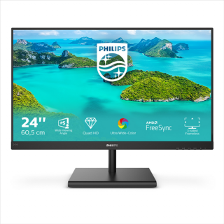 PHILIPS IPS monitor 23.8" 245E1S, 2560x1440, 16:9, 250 cd / m2, 4ms, VGA / HDMI / DisplayPort