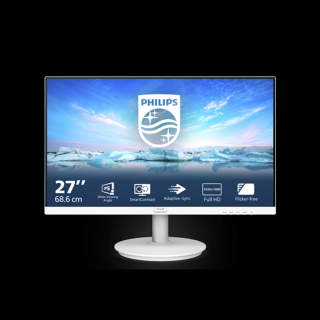 PHILIPS IPS monitor 27" 271V8AW, 1920x1080, 16:9, 250cd / m2, 4ms, HDMI / VGA, hangszóró, fehér