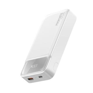 Promate Akkubank - TORQ 20 20000mAh (PowerBank, 20W, 1xUSB-A, 1xUSB-C, PD / QC, LED kijelző, fehér)