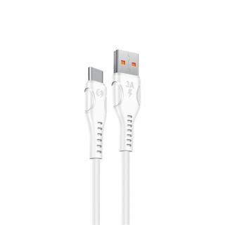 S-Link kábel  -  SL-X243  (3A, 12W, Gyorstöltés, Type-C, 100cm adat + töltőkábel, fehér)