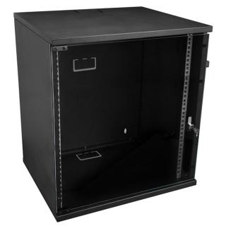 S-Link Rackszekrény - 12U 19" fali kivitel (540x530x400mm, Flatpack, fekete)