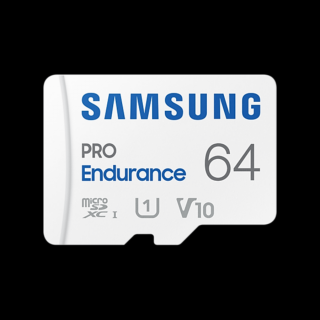 SAMSUNG Memóriakártya, PRO Endurance microSD kártya 64 GB, CLASS 10, UHS-I (SDR104), + SD Adapter, R100 / W30