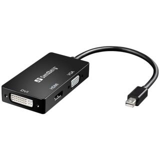 Sandberg Kábel Átalakító - Adapter MiniDP>HDMI + DVI + VGA