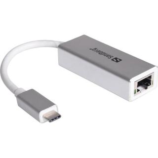 Sandberg Kábel Átalakító - USB-C Gigabit Network Adapter (ezüst; USB-C bemenet; RJ45 kimenet; Gigabit)