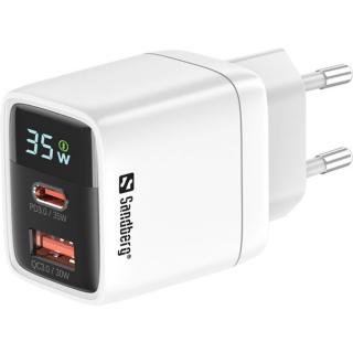 Sandberg Telefon töltő - 2in1 Charger 1xUSB-C 1xUSB 35W