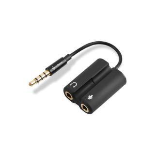 Sharkoon Kábel Átalakító - PMP35 (3,5mm TRRS jack - 3,5mm audio + mikrofon jack; fekete)