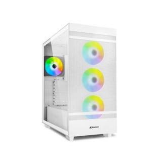 Sharkoon Számítógépház - Rebel C50 RGB White (fehér; ablakos; ATX, 4x120mm RGB ventilátor; 2xUSB3.0; 1xUSB 3.2; I / O)