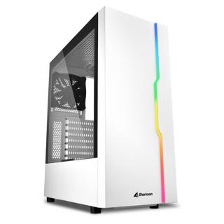 Sharkoon Számítógépház - RGB Slider White (fehér; üveg oldal; alsó táp; ATX; 6x120mm; 2xUSB3.0; 1xUSB2.0; I / O)