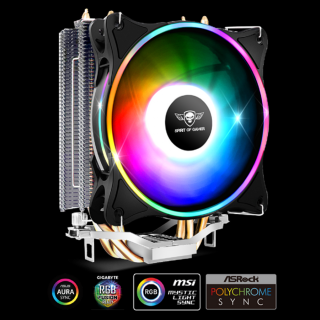 Spirit of Gamer CPU Cooler - CPU AIRCOOLER 120 MM ARGB (27dB; 2500 RPM; 1x12cm; aluminium / réz)