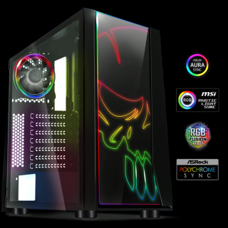 Spirit of Gamer Számítógépház - GHOST ONE RGB (fekete, ablakos, 2x12cm ventilátor, ATX, mATX, 2xUSB3.0, 1xUSB2.0)