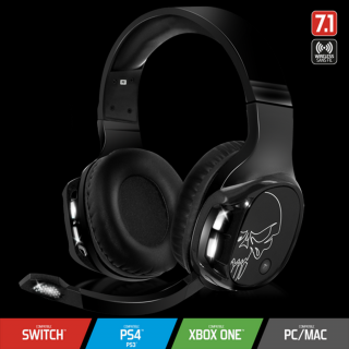 Spirit of Gamer Wireless Fejhallgató - MIC-XH1100 (MultiPlatform,7.1,mikrofon, hangerőszabályzó, nagy-párnás, fekete)