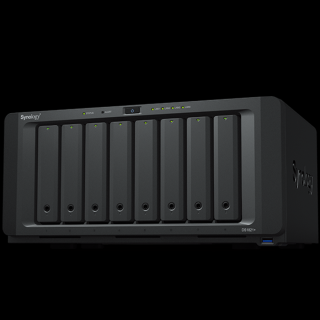 SYNOLOGY NAS 8 fiókos DS1821+ AMD Ryzen V1500B 4x2,2GHz, 4GB DDR4, 4x1GbE, 2xeSATA