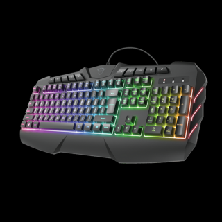 Trust Billentyűzet Gamer - GXT 881 ODYSS Semi-Mechanical (RGB LED háttérvilágítás; USB; fekete; magyar)