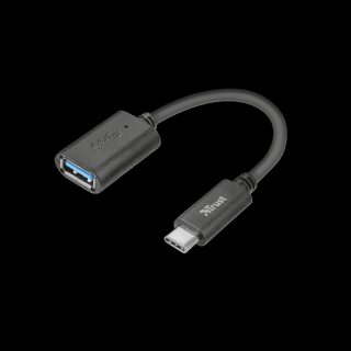 Trust Kábel - USB-C - USB3.0 (10cm; fekete; USB-C - USB-A csatlakozó)