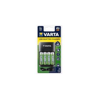 Varta USB Quattro AA / AAA NiMH akkumulátor töltő fekete + 4x AA 2100mAh battery