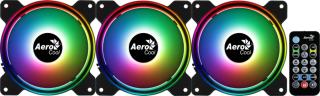 Ventilátor Aerocool Saturn 12F ARGB Pro 12cm RGB LED 3db-os + vezérlő