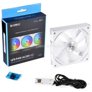 Ventilátor Lian Li UNI FAN AL120 RGB PWM 12cm RGB Fehér Alu