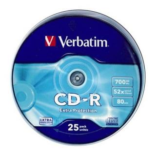 Verbatim CD-R írható CD lemez 700MB 25db hengeres