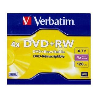 Verbatim DVD + RW újraírható DVD lemez 4,7GB normál tok