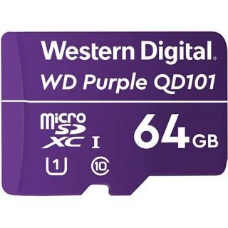 Western Digital MicroSD kártya - 64GB (microSDHC™, SDA 6.0, 24 / 7 működtetés, Purple)