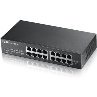 ZYXEL Switch 16x1000Mbps Fémházas Rackes, GS1100-16-EU0103F