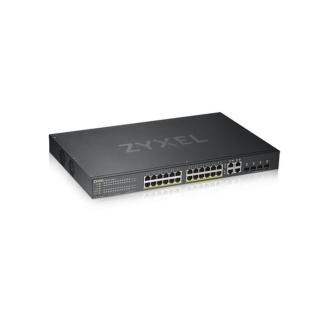 ZYXEL Switch 24x1000Mbps (24xPOE) +4xGigabit kombó SFP + , Fémházas Menedzselhető, (24xGbE POE port), GS1920-24HPV2-EU0101