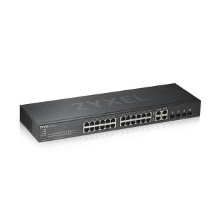 ZYXEL Switch 24x1000Mbps + 4xGigabit kombó SFP + , Fémházas Menedzselhető, Rackes (24xGbE port), GS1920-24V2-EU0101F