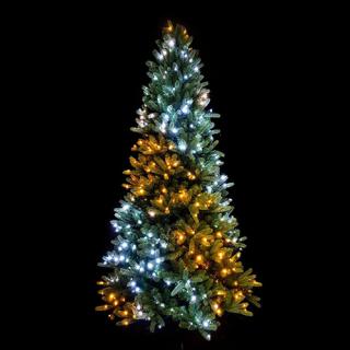 Karácsonyfa okos izzókkal, 400db LED, AWW fehér-arany szín, 1,8m, programozható, Twinkly