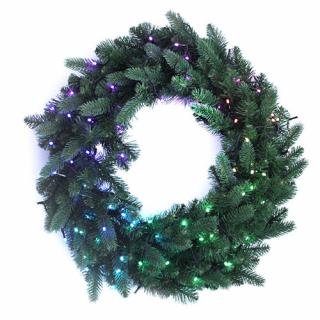 Karácsonyi ajtódísz és okos izzó, 50db LED, RGBW+fehérszín, programozható, Twinkly