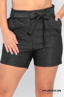 Gumisderekú short/fekete-ezüst lurex szálas