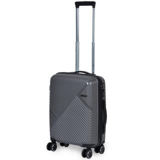 Hachi kabin méretű polipropilén bőrönd 54x40x20cm, duplakerekes gurulós bőrönd TSA zárral, sötétszürke színben