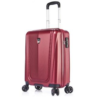Verage kabinbőrönd 55x39x20/25cm, duplakerekes gurulós bőrönd TSA zárral, bordó színben