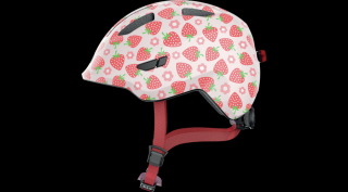 ABUS Smiley 3.0 LED gyerek kerékpáros sisak - rózsaszín epres