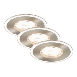 Briloner beépíthető, led lámpa, 4,5W, 470lum, 3000K, IP44, 8cm, 3 darabos készlet - matt króm (72...