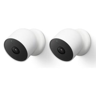 Google Nest Cam beltéri és kültéri akkumulátoros kamera szett, 2 kamerával, Wifi  - fehér (G3AL9)...