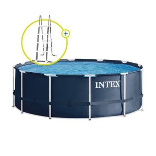 Intex Rondo fémvázas medence, létrával, 366x122cm - kék (28936GH)
