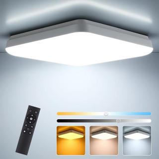 Leoeu dimmelhető mennyezeti led lámpa, távirányítóval, 24W, 2400lum, 3000-6500K, IP54, 28x28cm - ...