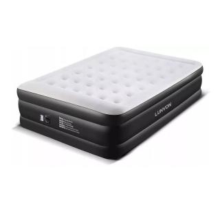 Lunvon Queen felfújható matrac, beépített pumpával, hordtáskával, 203x157x47cm - fekete/szürke (3...