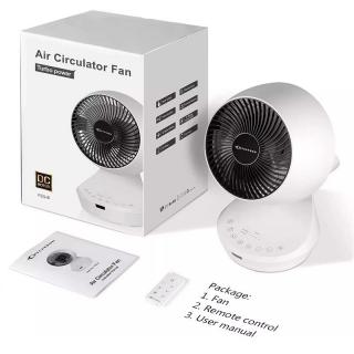 MyCarbon hordozható asztali ventilátor, oszcillációs móddal, távirányítóval, 18W - fehér (FSQ-B)...