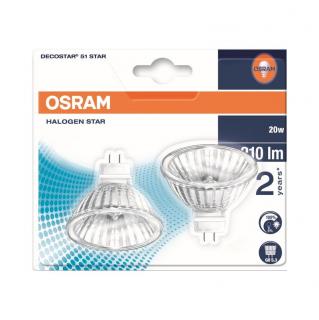 Osram Decostar 51s halogén izzó, 20W, GU5.3, 210lm, 3000K, 2db