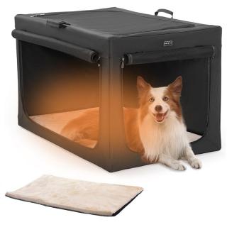 Petsfit  L -es utazó kennel nagytestű kutyáknak, ágybetéttel, 91,5x61x58cm - fekete (DC...