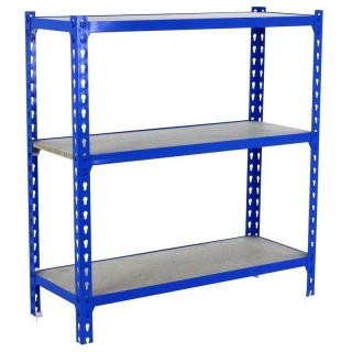 Simon Rack Maderclick Superplus 3 szintes fém polc, 100x110x50cm, 600kg-os teherbírással - kék