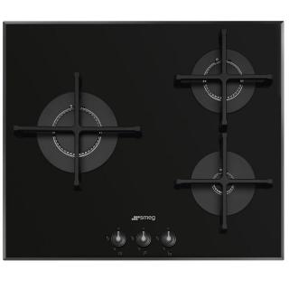 Smeg Linea Aesthetic 3 égős beépíthető gáz főzőlap, 6900W, 600x510x48mm - fekete (PV163B3)