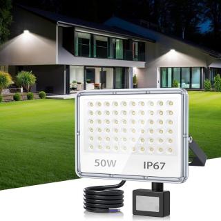 TASINUO kültéri led reflektor mozgásérzékelővel, 50W, IP67 (FS-C10-GY-50W)