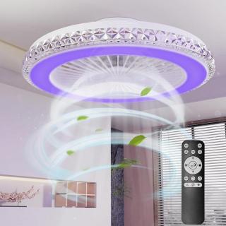Tukrool mennyezeti ventilátor RGB világítással, távirányítóval, 40W, 4000lum, Ø49cm - fehér (3400...