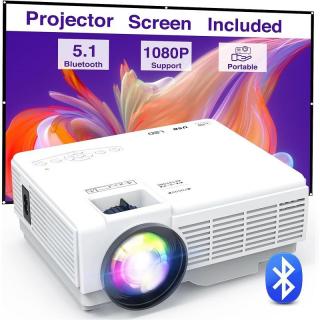 Yooyaa XR11 hordozható mini projektor, bluetooth, távirányítóval - fehér