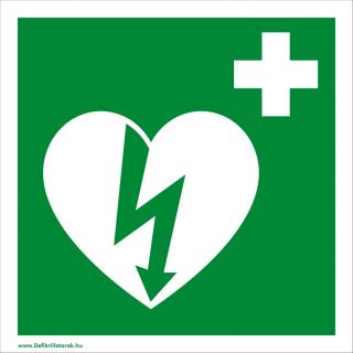 Defibrillátor jelző 15x15 matrica