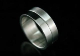 8 mm - Ezüst színű, fényes - matt felületű nemesacél gyűrű-9